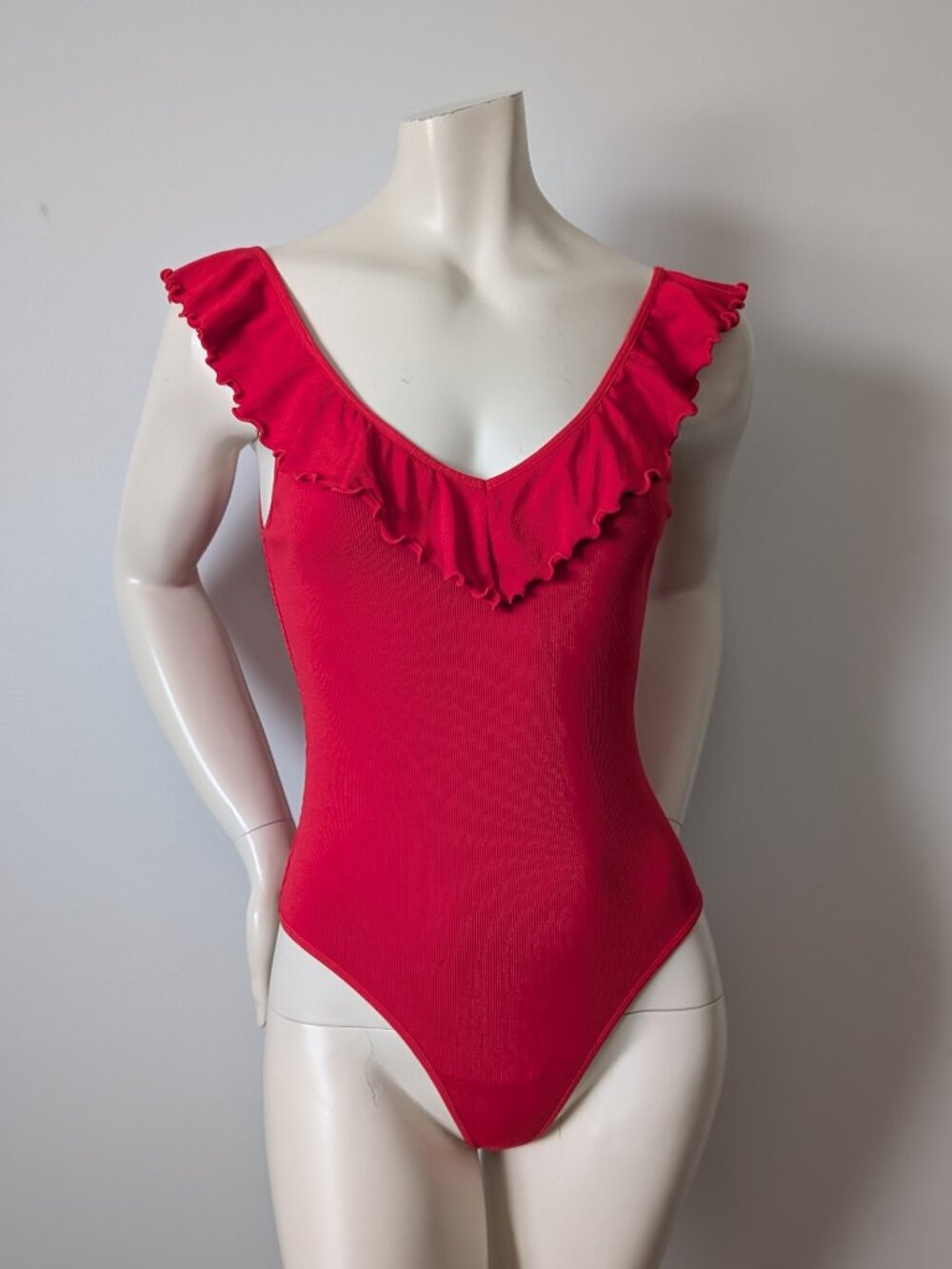 Wilfred - Cherry Red Ribbed Bodysuit - Size L